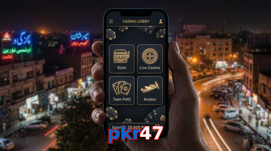 Main screen of Pkr47 app page for PK players