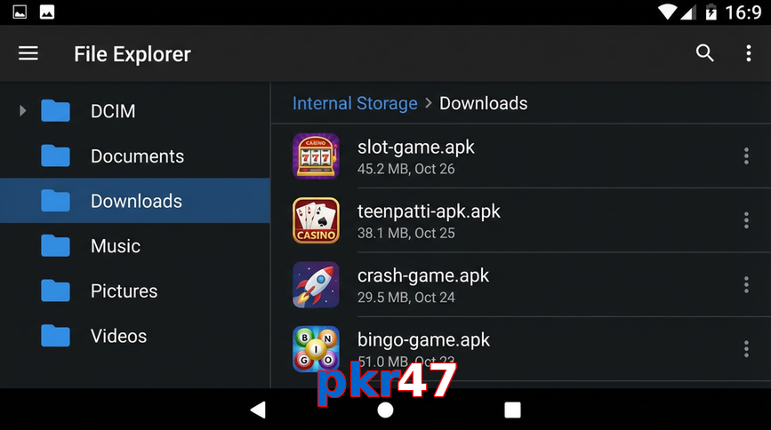 Main screen of Pkr47 gameapk page for PK players