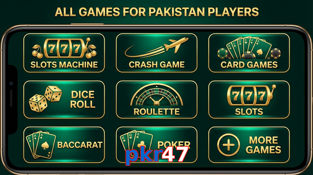 Main screen of Pkr47 games page for PK players