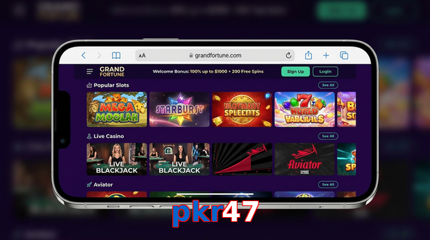 Main screen of Pkr47 ios page for PK players